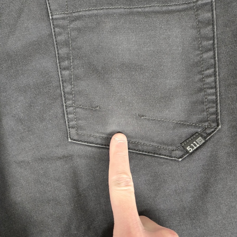 5.11 Tactical Jeans Mens 38x32 Defender-Flex Slim Denim Pants Gray 74464 - Picture 6 of 11